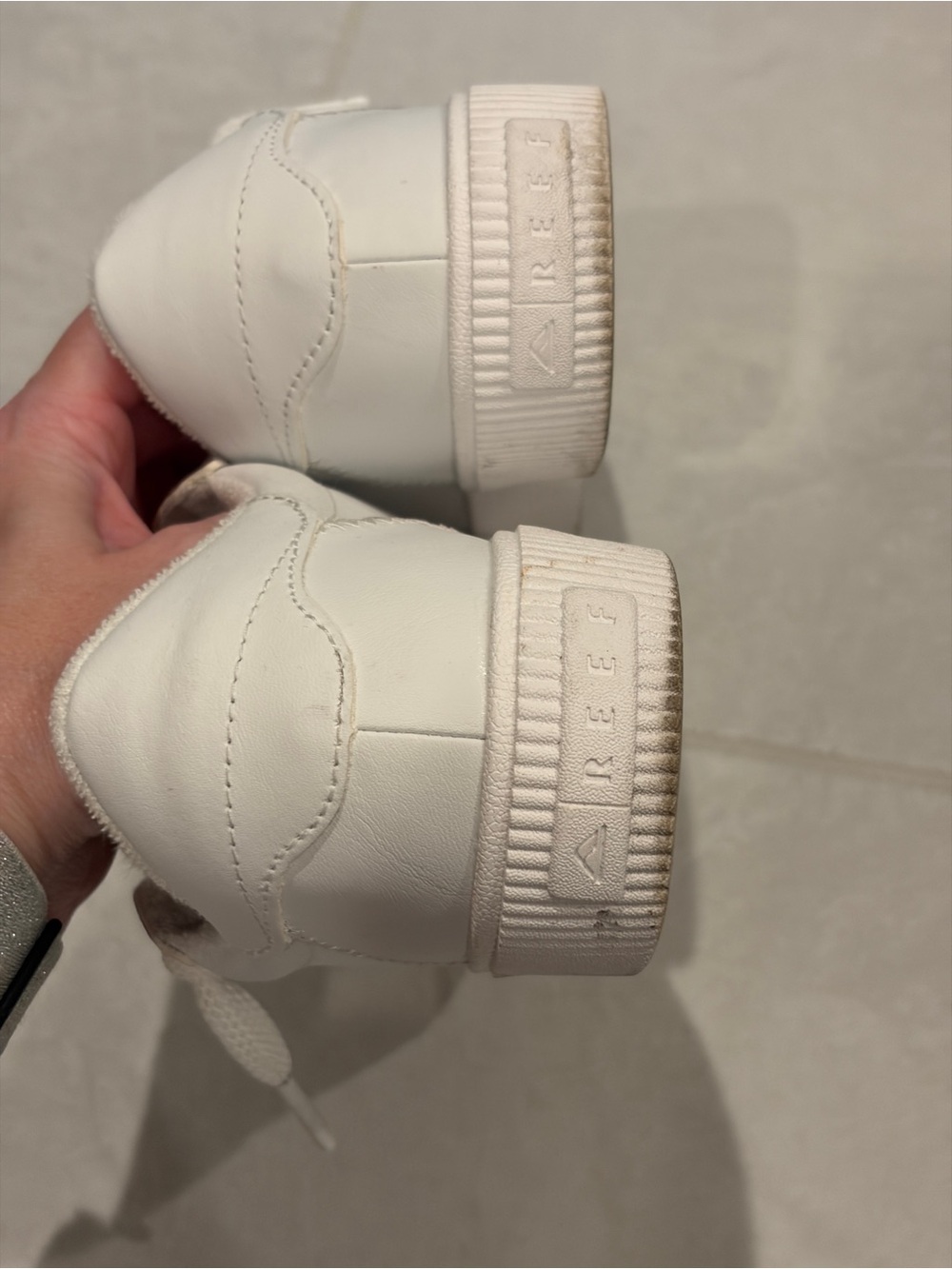 Reef Lay Day Seas Women's Leather Sneakers in White Size 7 - Picture 9 of 11